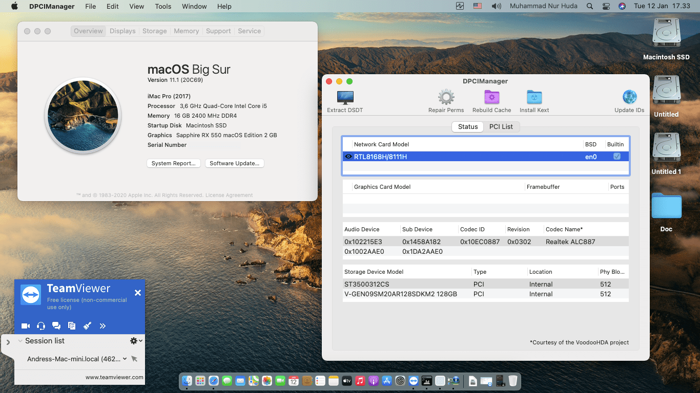 Success Hackintosh macOS Big Sur 11.1 Build 20C69 in Gigabyte B450M Gaming + AMD Ryzen 5 2400G + Sapphire RX 550